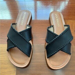 Jack Rogers Sloane X Band Leather Slide Sandals